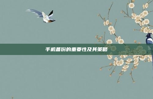 手机备份的重要性及其策略